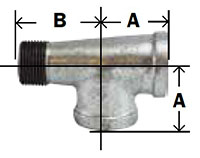 Galv Malleable Street Tee Diagram